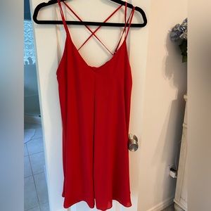 Red swing dress